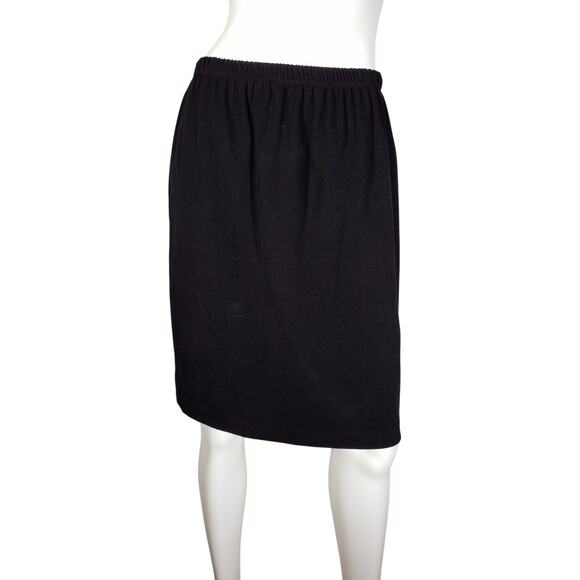 Vintage 90s D J Summers Womens Siz 12P Skirt Elastic Waist Black Straight Pencil - Picture 1 of 5